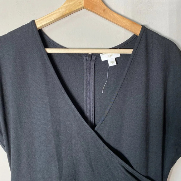 NWOT Christian Siriano for J.Jill Womens Size Small V-Neck Faux Wrap Black Dress - Picture 9 of 16
